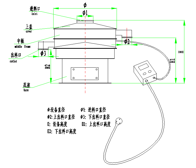 超聲波振動篩結構圖